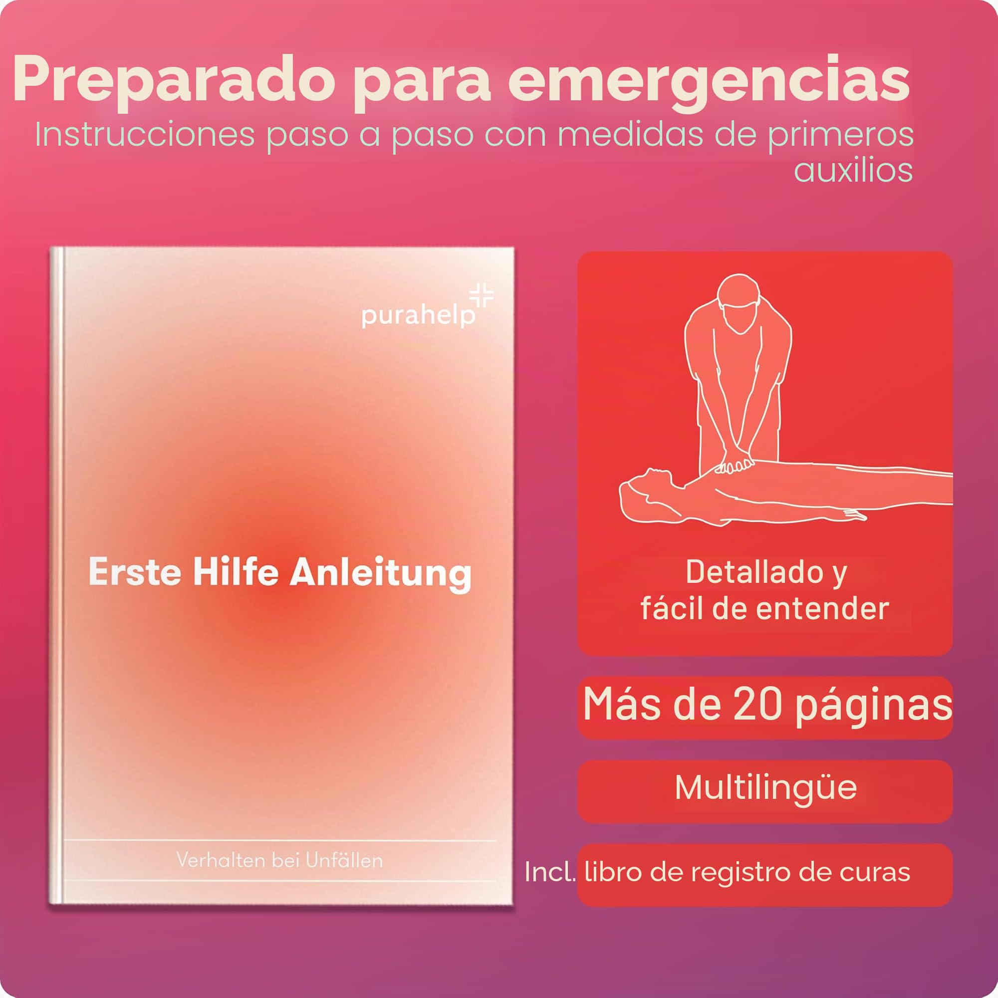 PURAHELP Botiquin Moto - Kit Emergencia Moto - Cumple con la Norma DIN 13167 - Kit Supervivencia Moto
