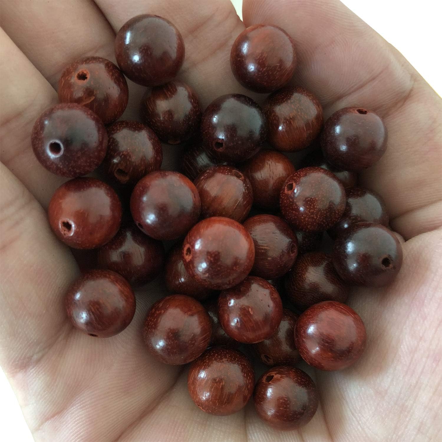 CarpenterC 200pcs 8mm Gorgeous Natural Round Polished Rosewood Loose Beads for Jewelry Making DIY Handmade Crafts 8mm Blood Sandalwood(200pcs)