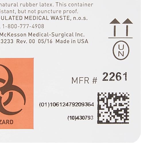 Miniatura 6 de McKesson Contenedor de prevención de objetos afilados para uso doméstico, 5 cuartos de galón - para residuos infecciosos de riesgo biológico,