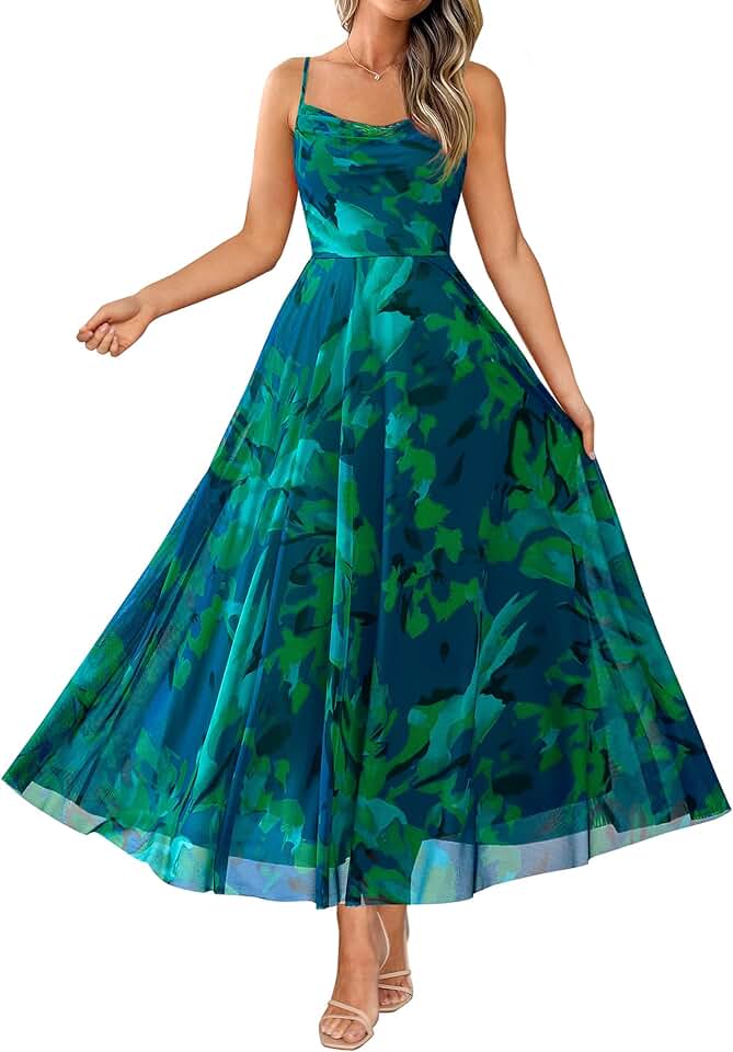 Vestido feminino maxi floral de verão elegante com alças finas estampado vestido de festa vestidos longos de praia