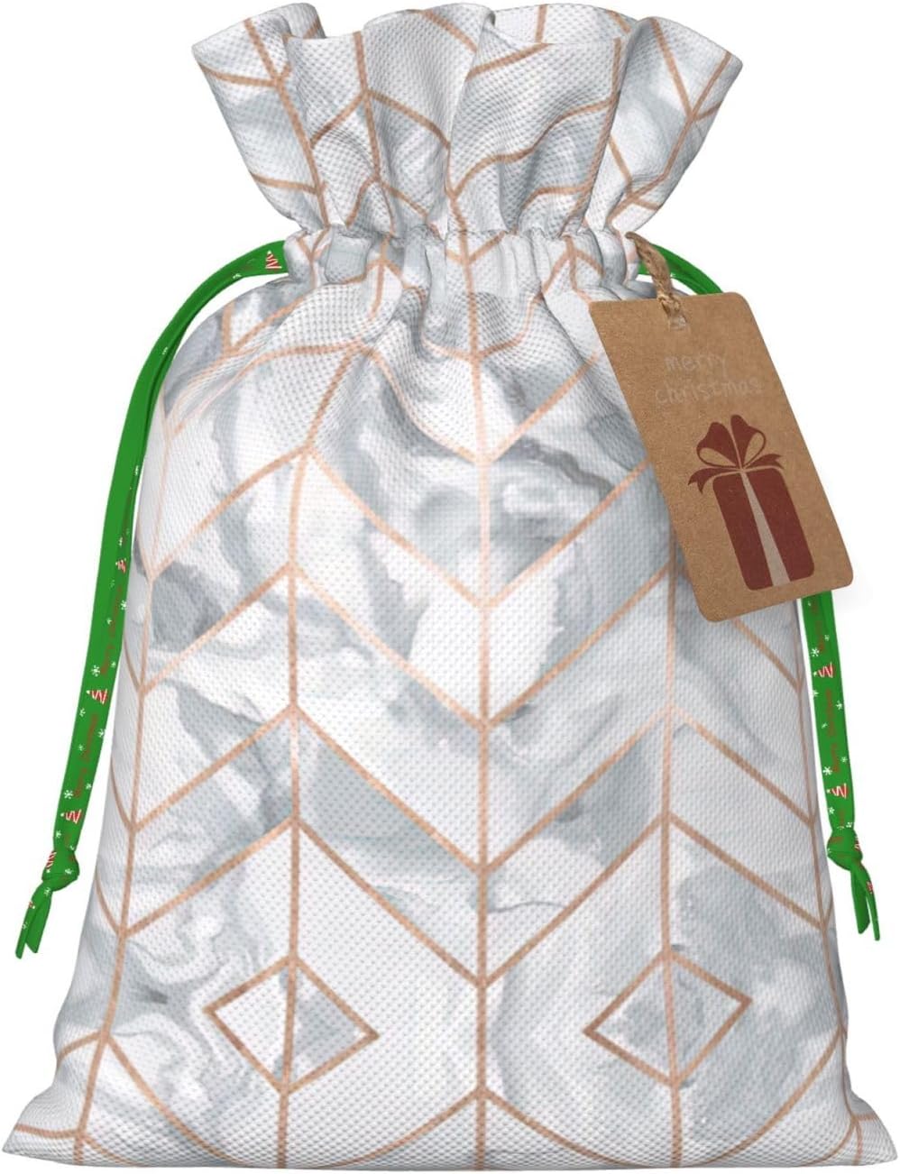 KOPUUYRD Rose Gold Marble Design Background Print Charming Gift Bag,Cloth Bags With Drawstrings,For Festive Occasions Everyday Use