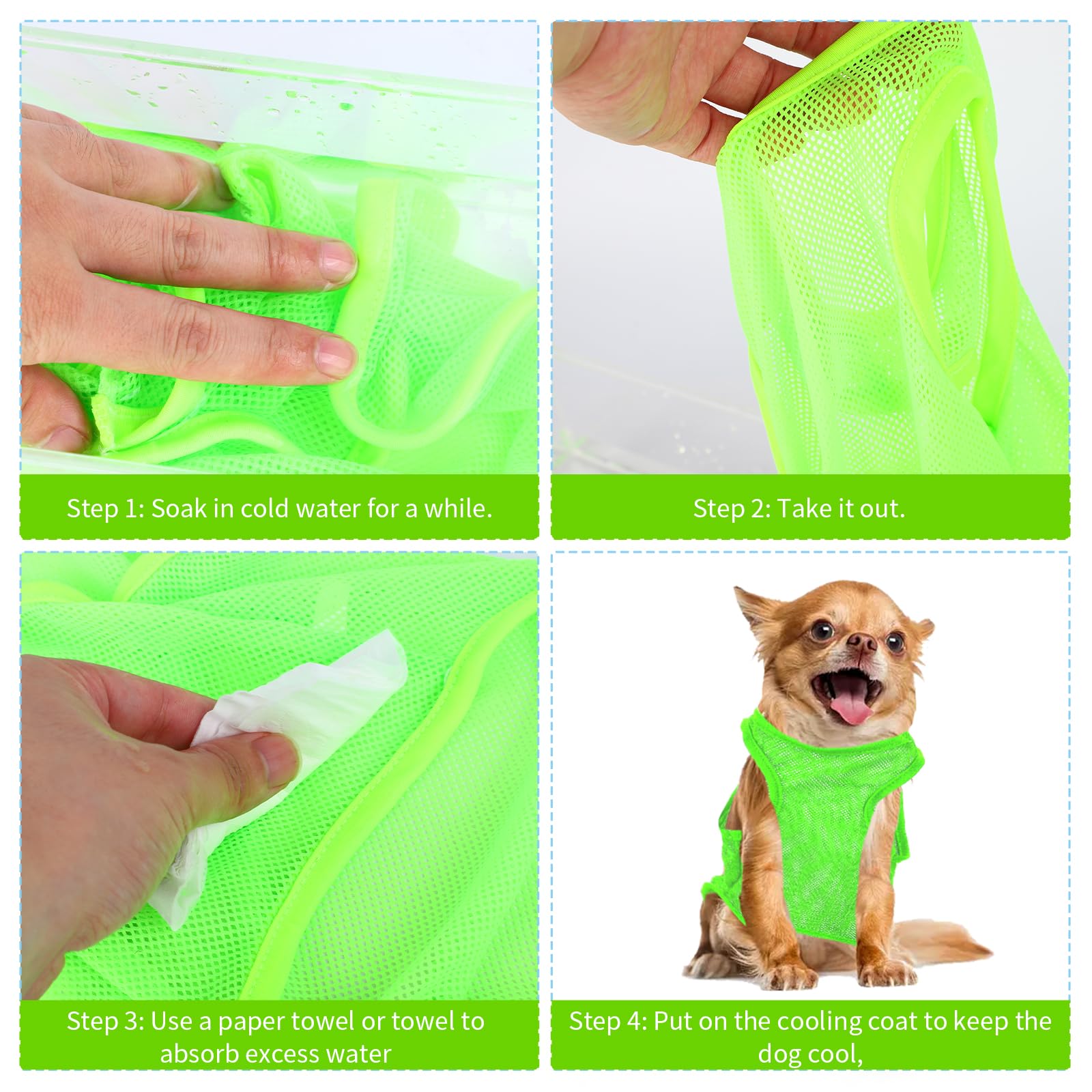Mayoii Dog Cooling Vest - Breathable Pet Coat for Medium Large Small Dogs - Outdoor Hiking Training Jacket (Green, S) - Image 3