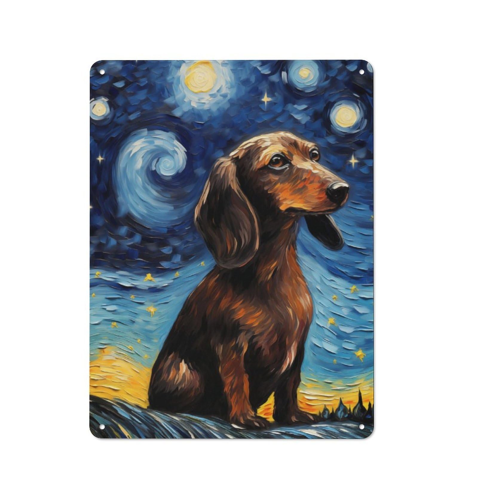 Junmoney Dachshund For Lounge Or Reading Corner, Retro Metal Plaque 40X30cm, For Vintage Wall Decor Fans, For Metal Sign Collectors
