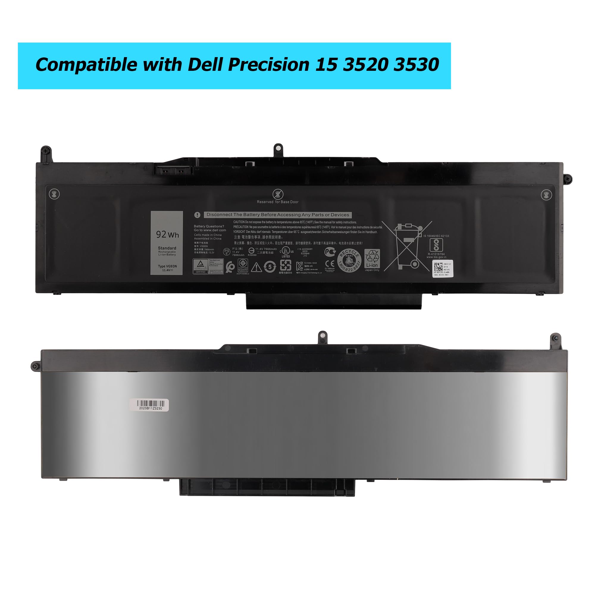 Amazon.com: Vvsialeek [New] VG93N 92Wh Laptop Replacement Battery