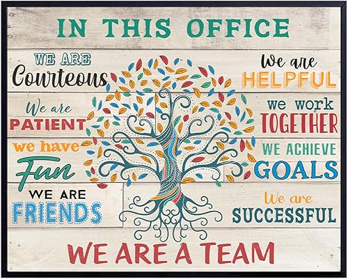 Teamwork Office Wall Art & Decor - Home Office Wall Art - Inspiration Motivational poster - In This Office We Are A Team Saying - Motivational Gift