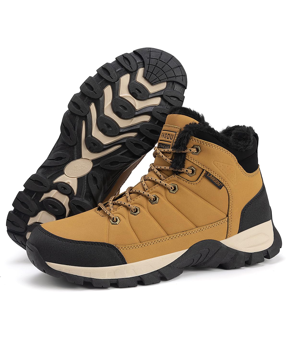 LANGDU Botas Hombre Invierno Zapatos Impermeables Senderismo Montaña Botines 41-46 EU