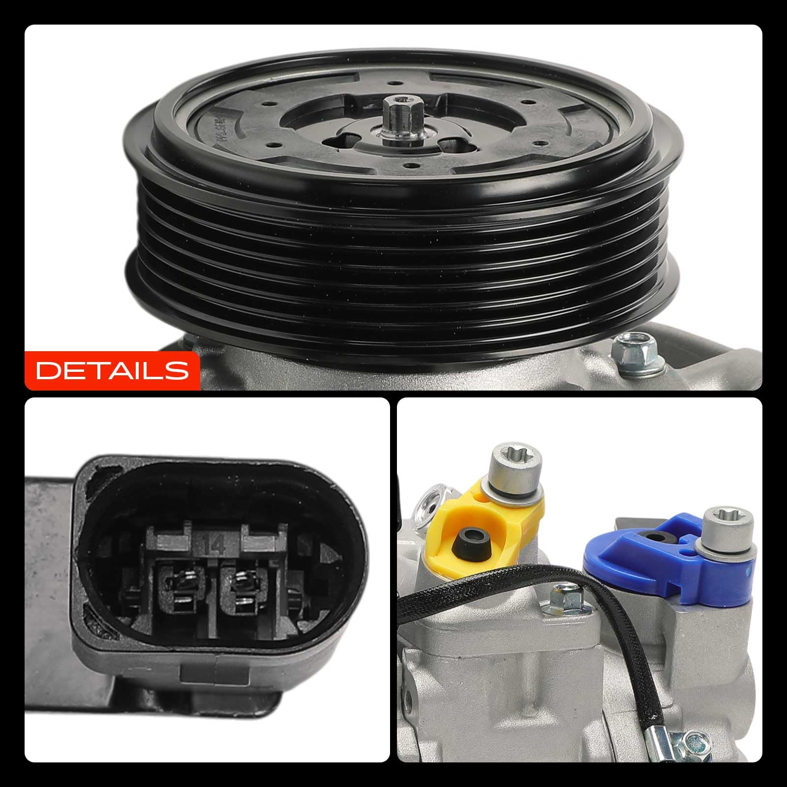 Frankberg Compressore dell'aria condizionata con frizione Compatibile con A4 8KH 8E2 8EC 8K2 8E5 8ED 8K5 8H7 8HE A6 4F2 4G2 4GC 4F5 4FH 4G5 4GD Q5 8RB A5 8T3 8F7 8TA inkl. Öl vorbereift