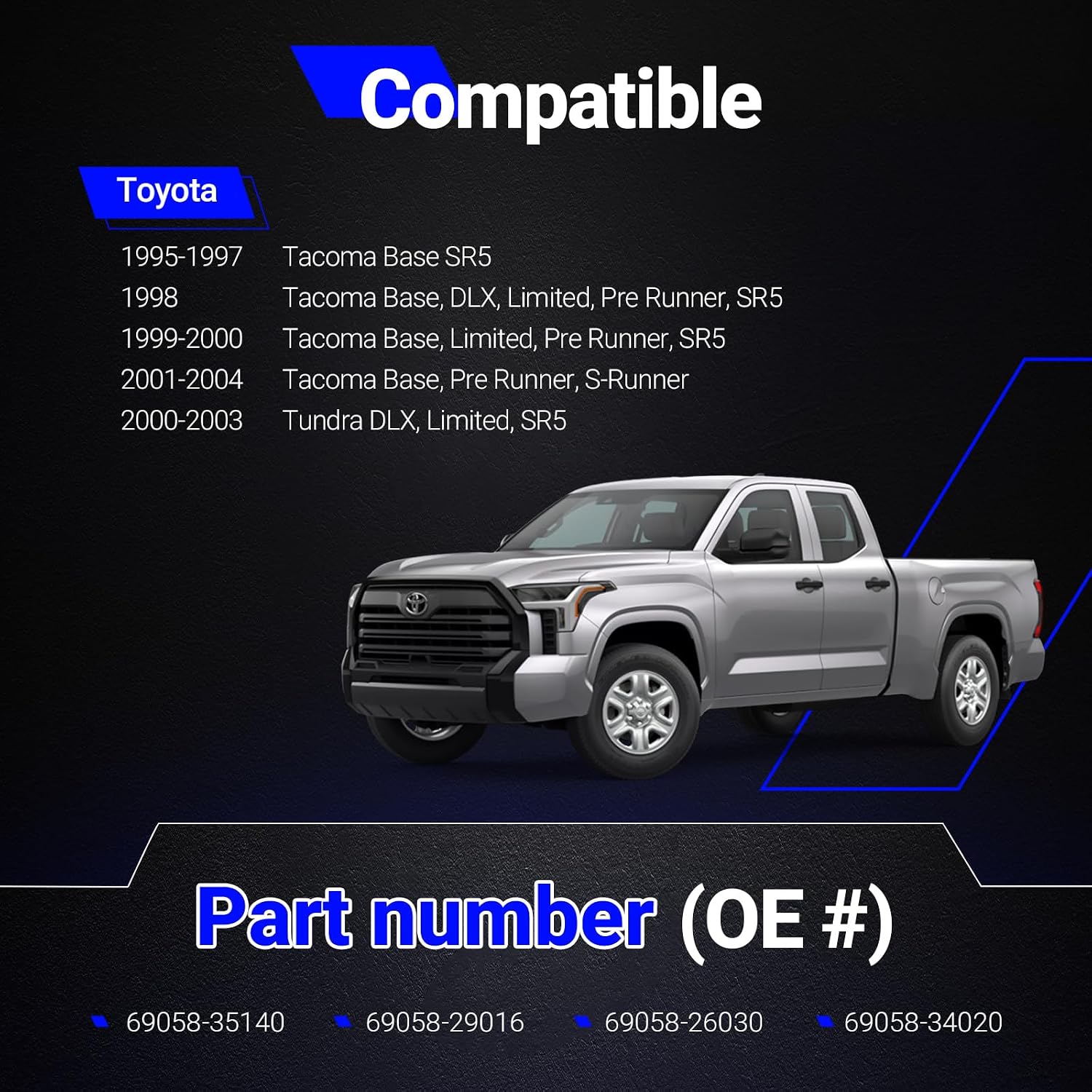 69058-35140 Fuel Door Lock Cylinder w/Keys for Toyota Tacoma 1995-2004/for Toyota Tundra 2000-2003 Replaces# 69058-29016, 69058-26030, 69058-34020