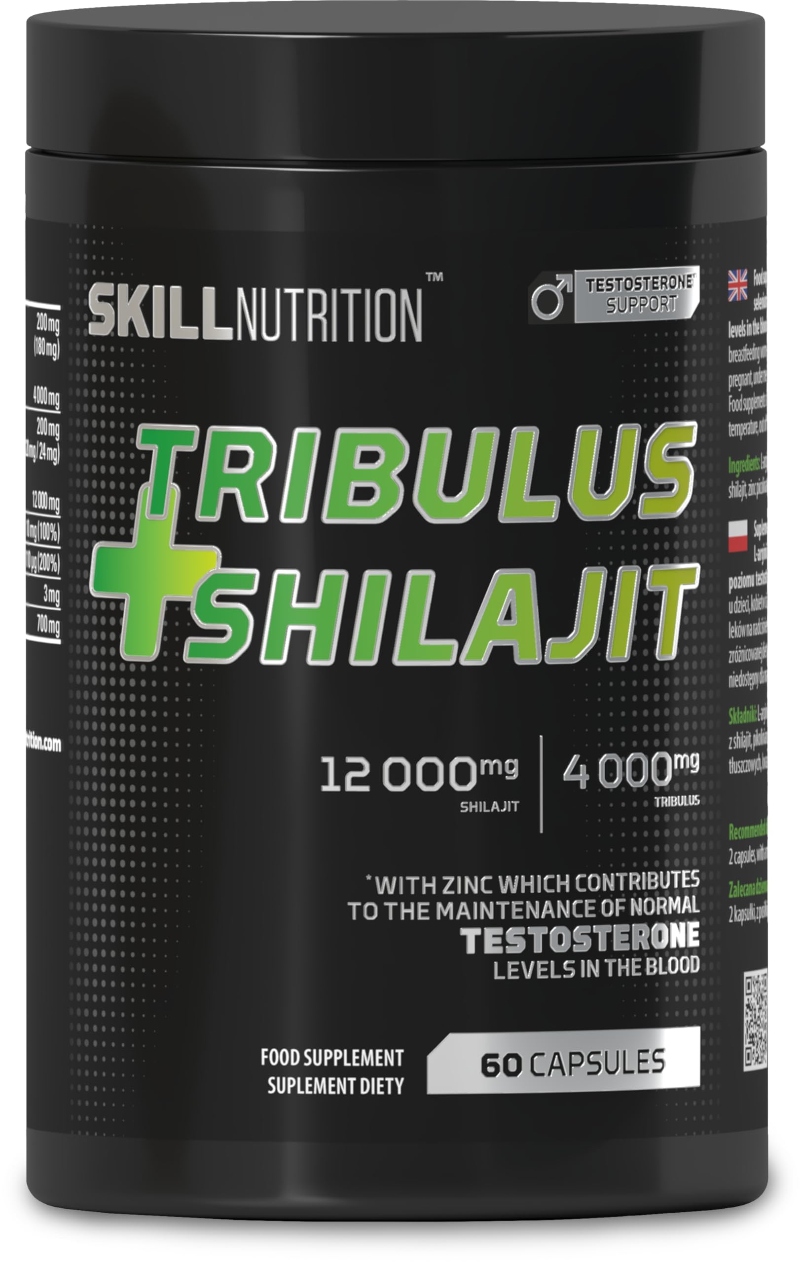 {Aisle K} Skill Nutrition | Tribulus + Shilajit | 1 x 60 vegan caps