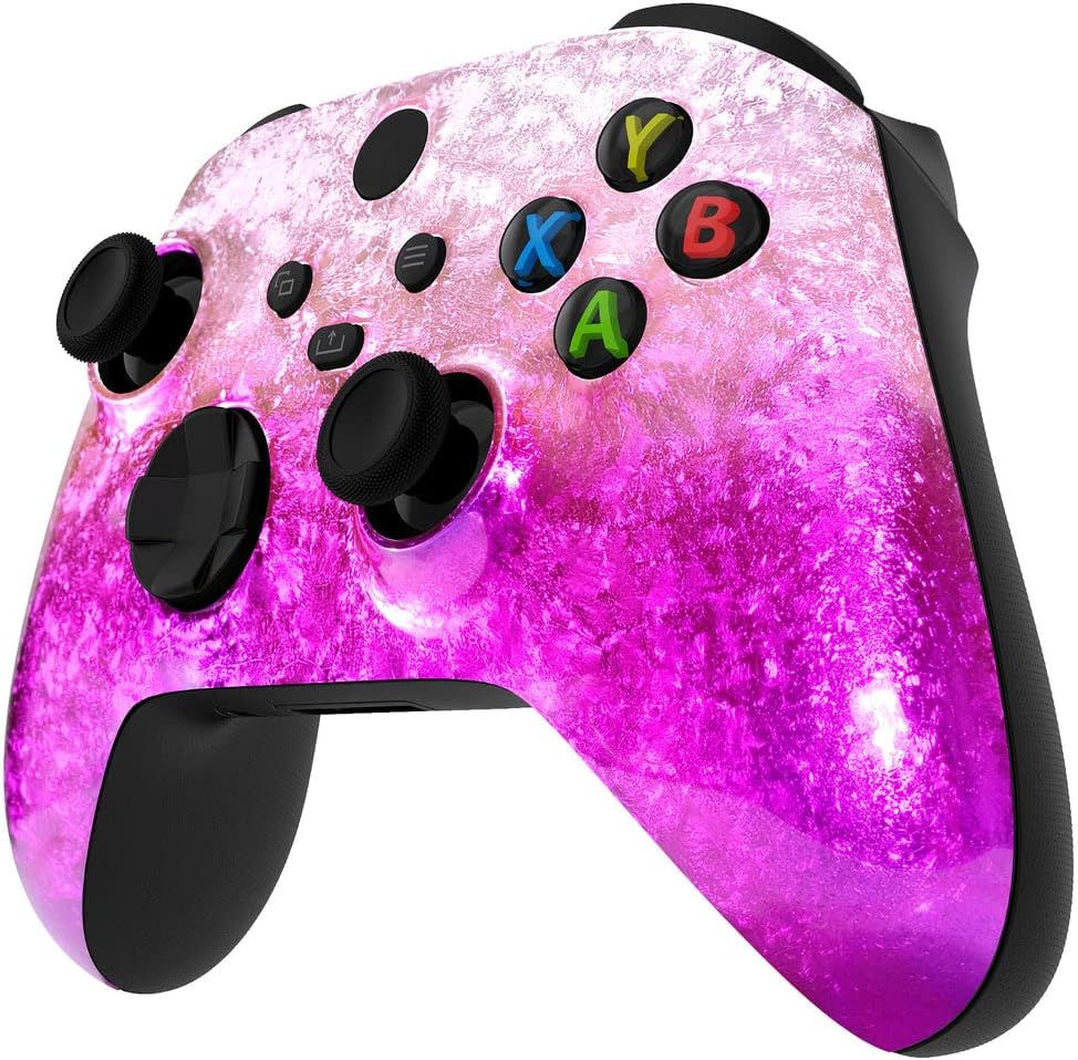Custom Controllerzz Icy Pink Controller Bundle – Includes Icy Pink Custom Wireless Controller for Xbox Series X/S, Xbox One, PC & Braided USB-C Cable & Universal Protective Case