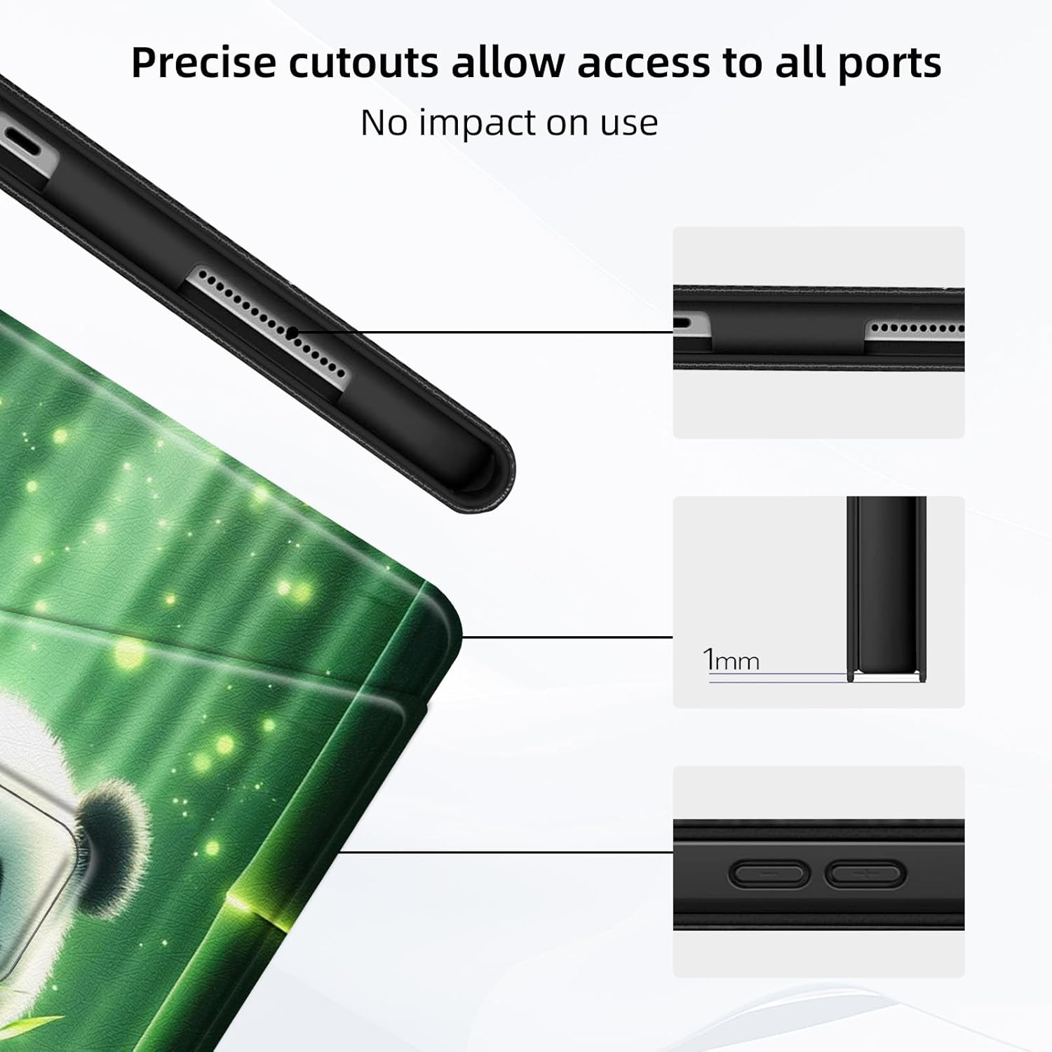 Case for Samsung Galaxy Tab A9 Plus Tablet,360 Degree Rotating Multi-Angle Viewing Stand Fold Leather Panda in Bamboo Forest Tablet Cover 11" for Galaxy Tab A9+,Auto Sleep/Wake
