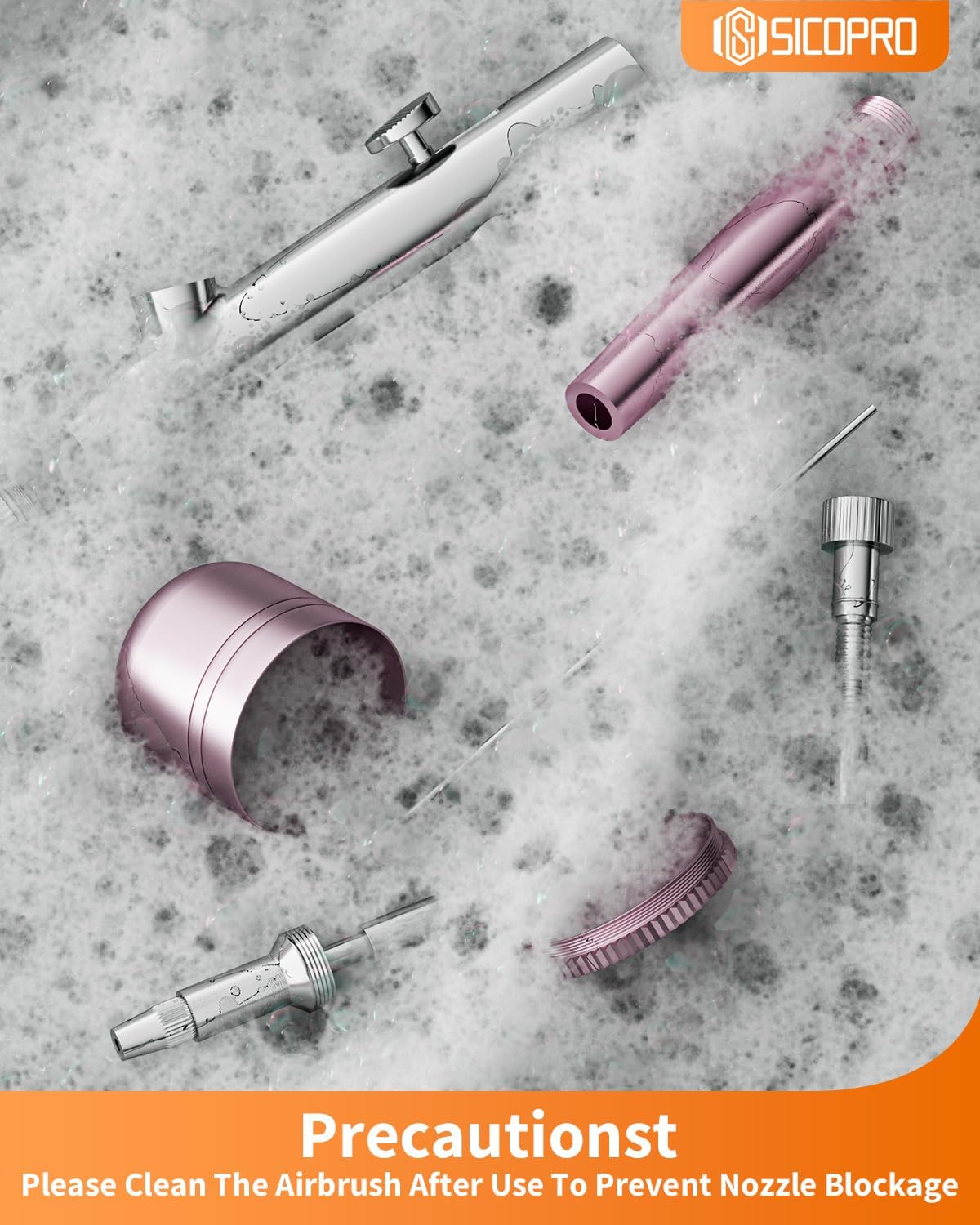 Airbrush Kit, Cordless Airbrush for Nails, Air Brush Kit With Air Compressor for Models/Shoes/Cakes/Hair, Air Brush Guns For Painting (Pink) - Image 8