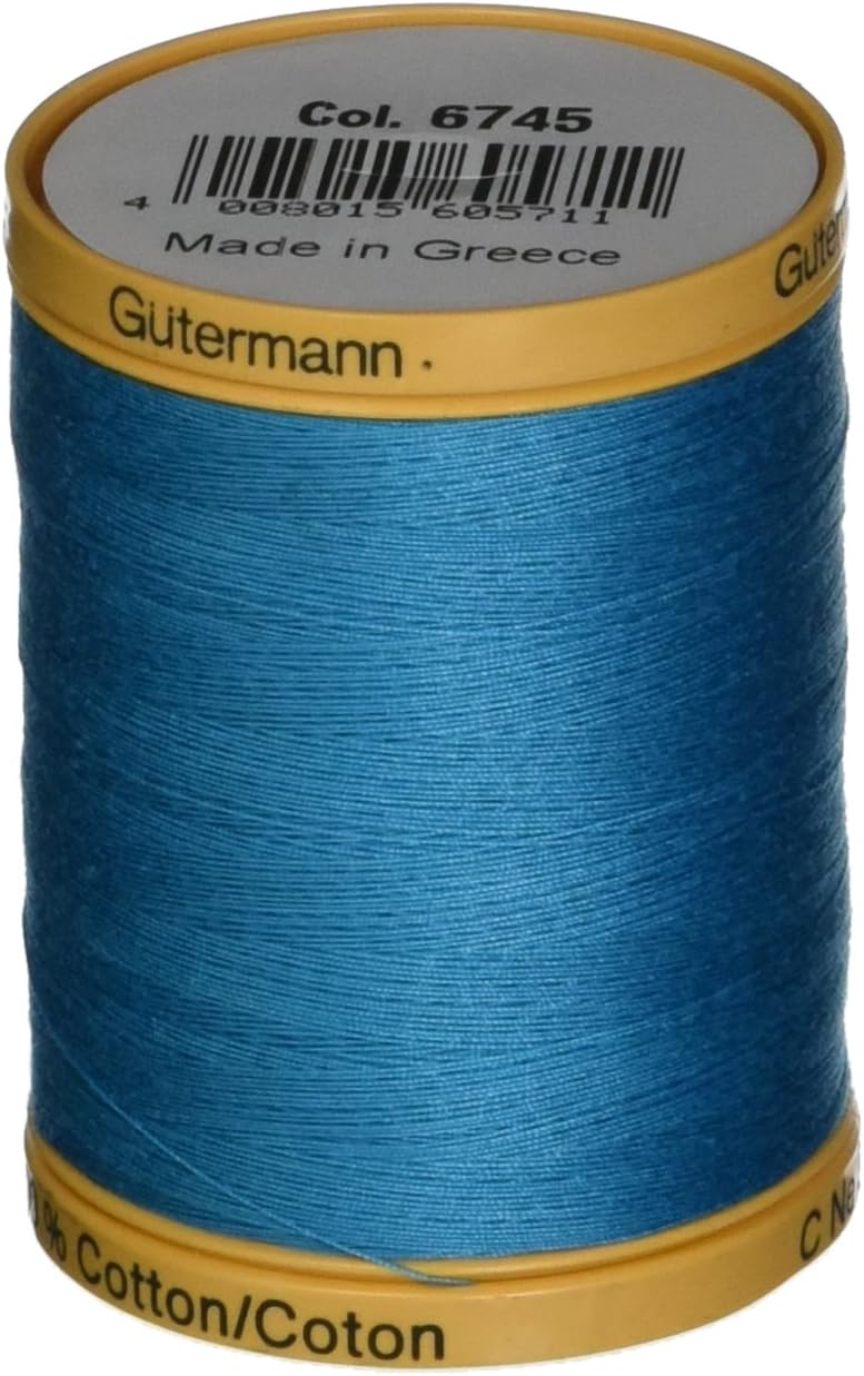 Gutermann 800m/875 yd Natural Cotton Thread Solids, Aqua Marine, 800M-6745