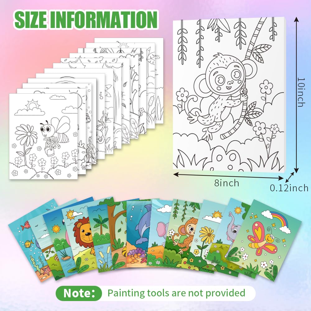 12 Pcs Pre Drawn Canvas for Painting for Kids?8