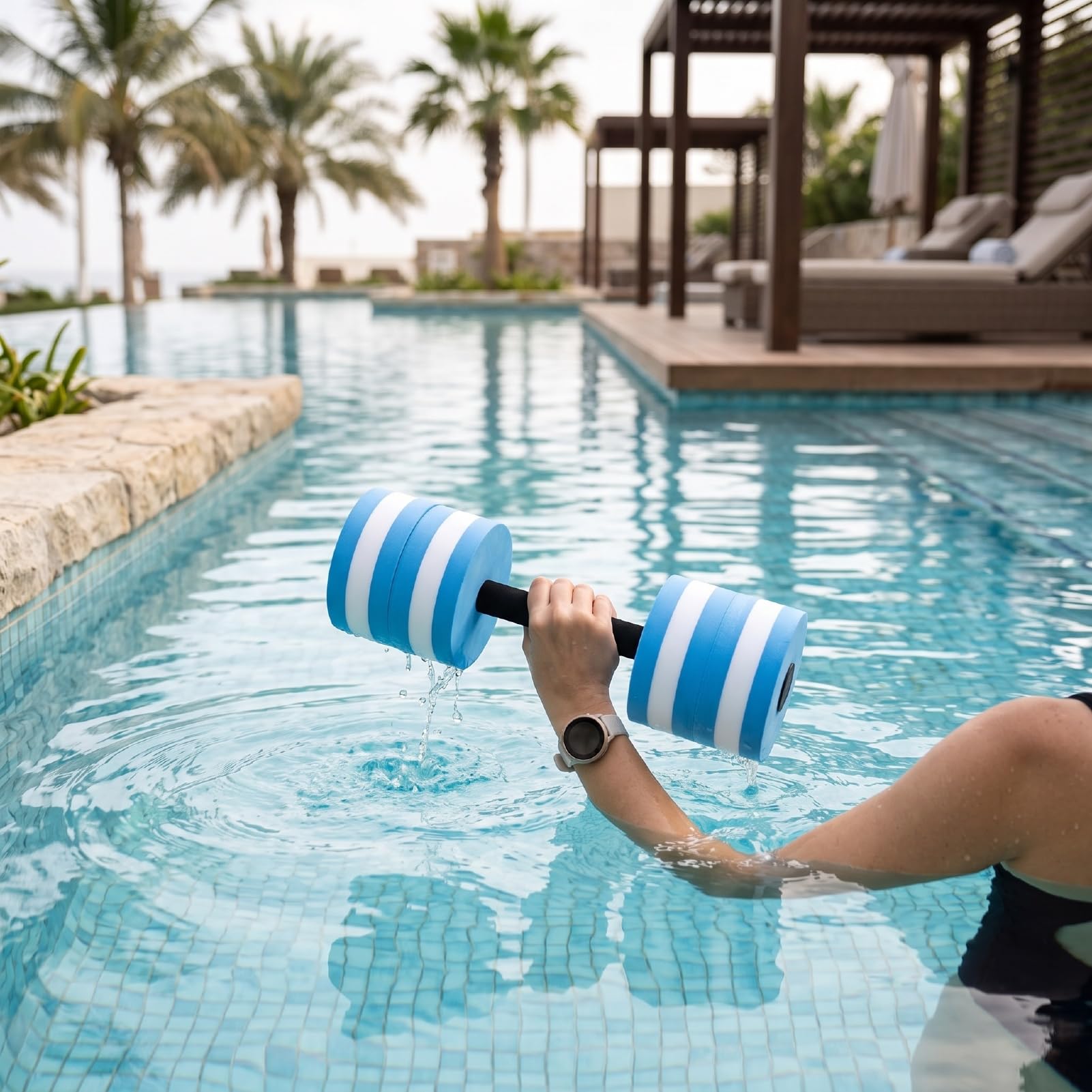 Haltère de Natation Flottant, 22,44 Pouces en Mousse EVA Résistante