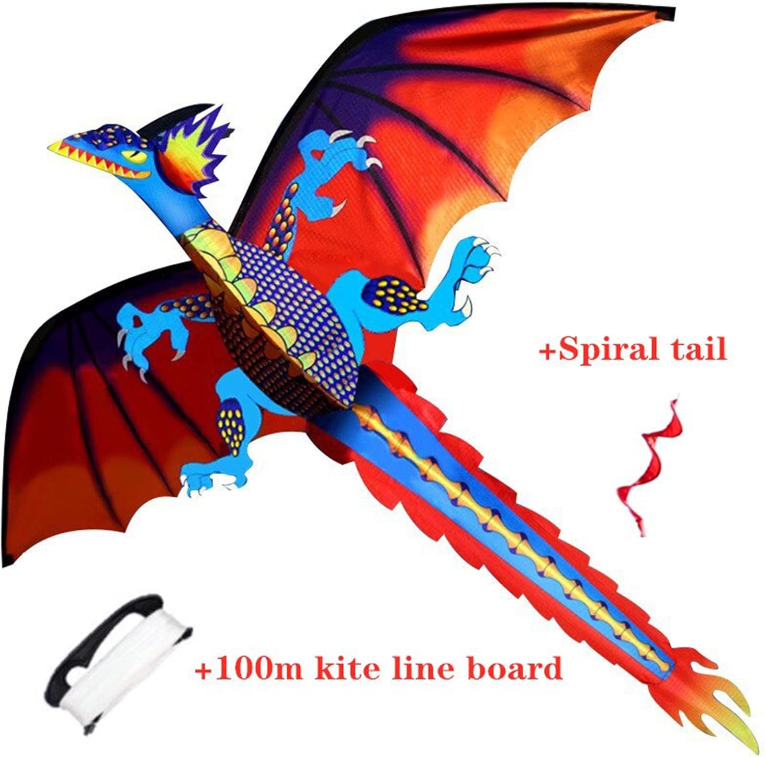 140X120cm New 3D Dragon Kite Large Size Animal Kites Flying Outdoor Fun Toy for Adults Children with 100M Kite Line Board