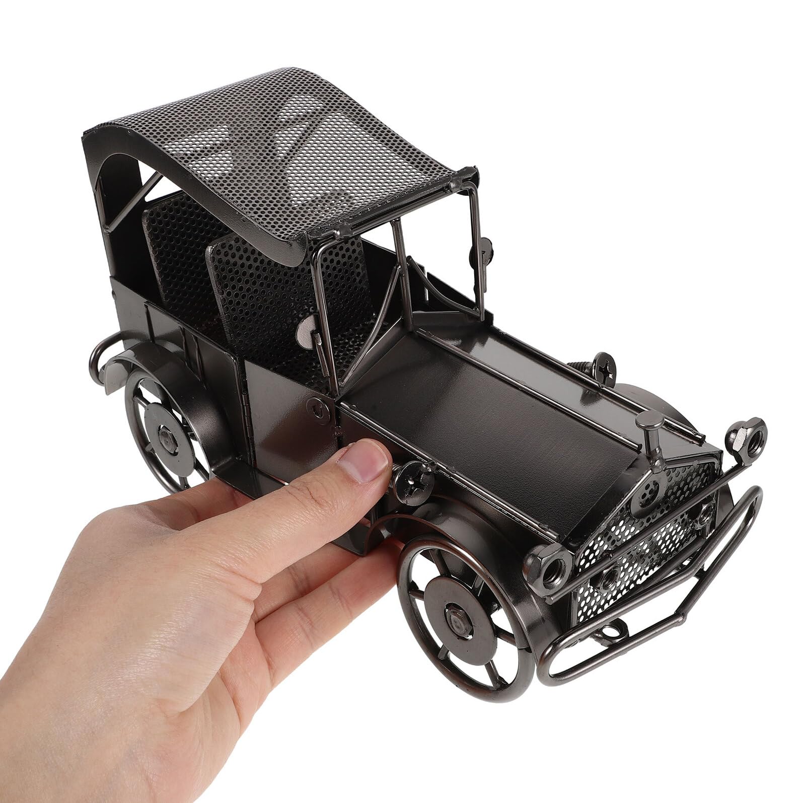 Modellino Auto Vintage in Metallo Nero, Ornamento Classico | Collezione per Salotto e Bar, Finitura Premium, Design Antico, Oggetto Regalo per Appassionati