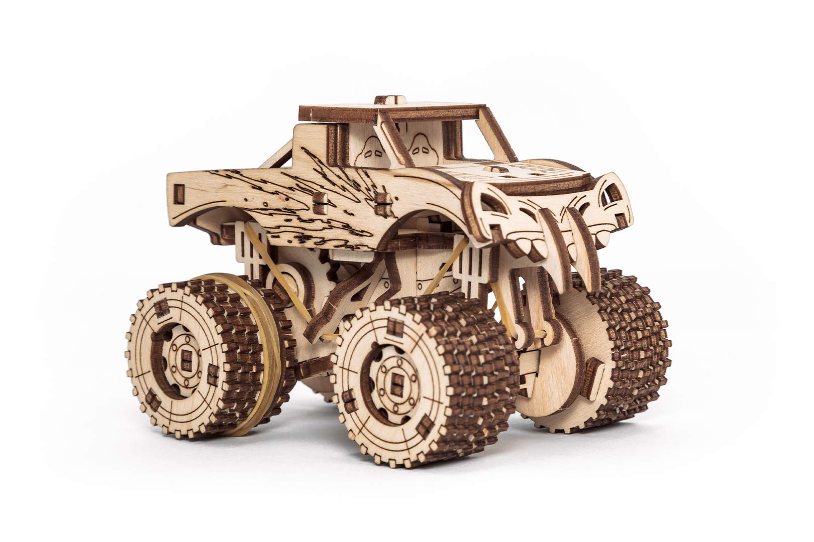 EWA Eco-Wood-Art Vehicles Set 3D Holzpuzzle für Jugendliche und Erwachsene-Mechanisches Transportset Modell-DIY-Bausatz, Selbstmontage, kein Kleber erforderlich-364 Stück, natürlich