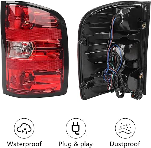 Miniatura 2 de Ensamble de luz trasera derecha Huray para Chevy Silverado 2007-2013 1500 2500 HD 3500 HD lámpara de freno trasera estilo OE 25958483 GM2801207