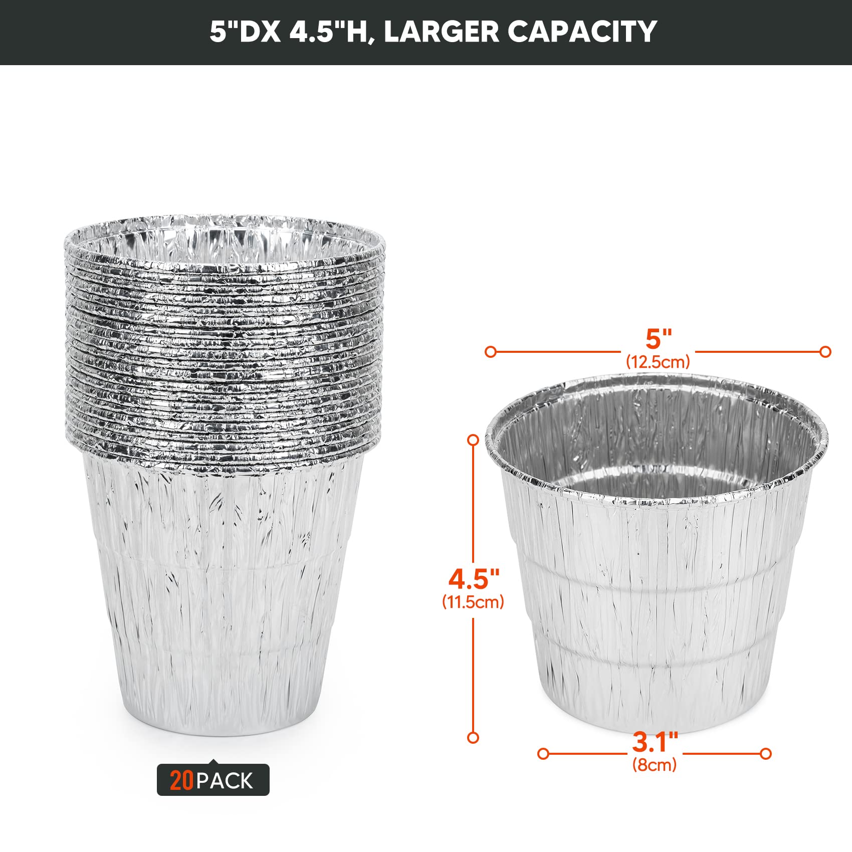 Stanbroil Grease Bucket Replacement with 20-Pack Liners for Traeger 20/22/34 Series, Pit Boss, Camp Chef, Louisiana, etc Pellet Grill/Smoker (Silver 20)