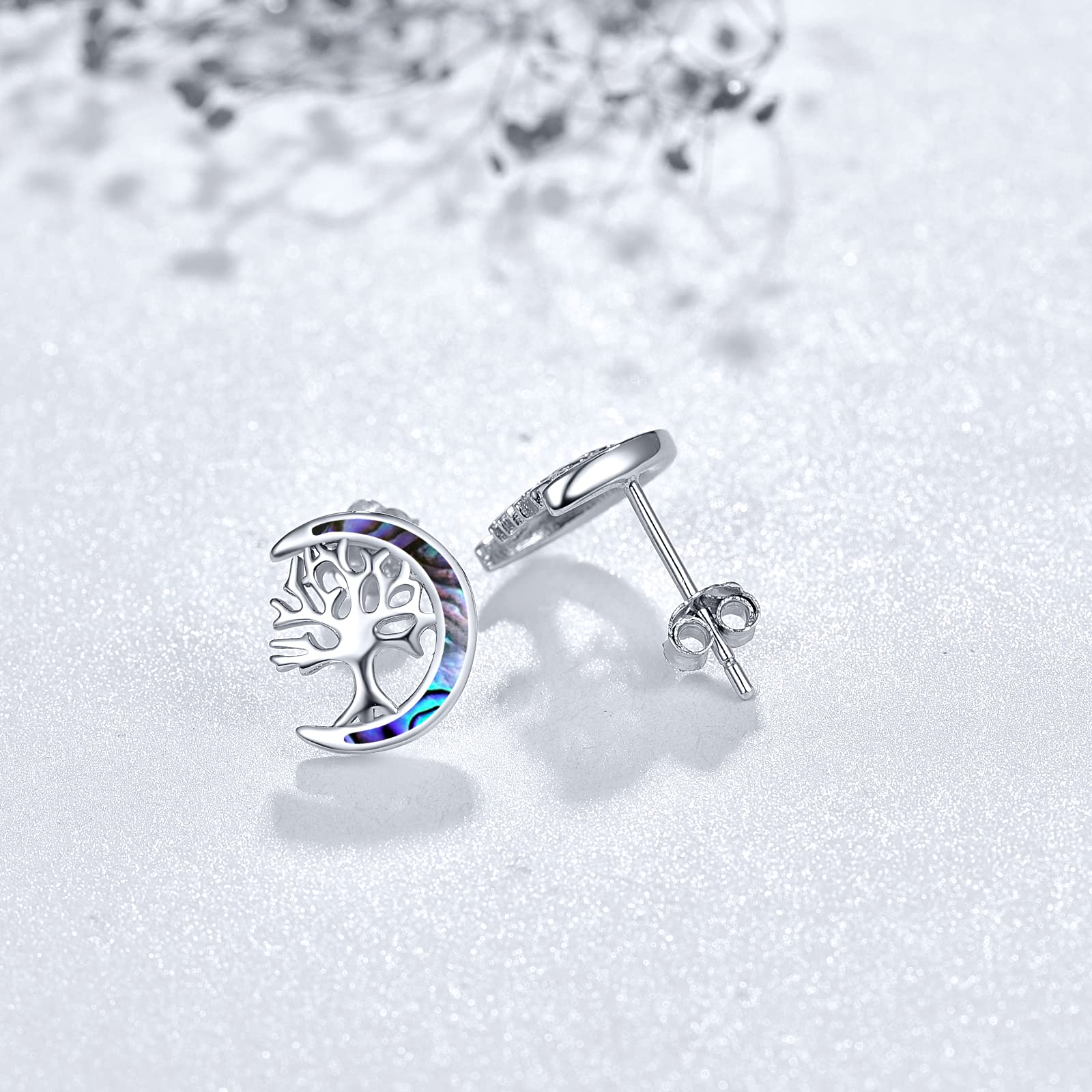 TANGPOET Baum des Lebens Ohrringe für Frauen 925 Sterling Silber Lebensbaum Ohrstecker, Schmuck Geschenk für Damen Mädchen Mutter