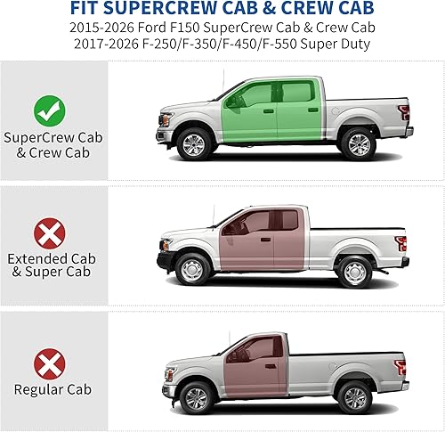 Vista 2 de oEdRo Under Seat Storage Fit for 2015-2026 Ford F-150 F150 SuperCrew/Crew Cab, 2017-2026 F-250/F-350/F-450/F-550 Super Duty, Upgraded Rear 2-in-1