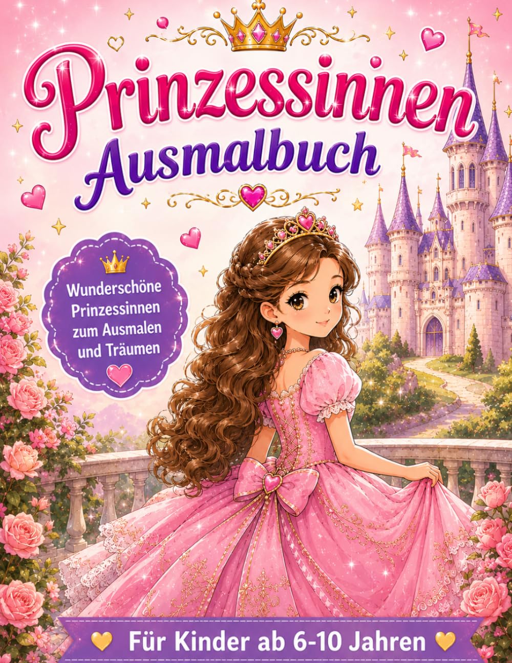 Prinzessinnen Ausmalbuch für Kinder ab 6–10 Jahren: Wunderschöne Prinzessinnen, zauberhafte Schlösser & detailreiche Motive zum Träumen und Entspannen