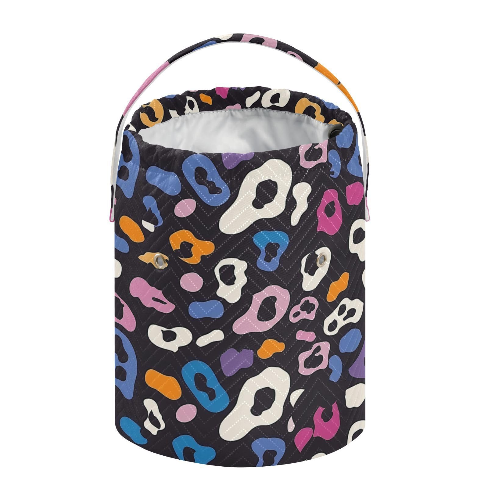 Cheetah Colorful Crochet Bag Crochet Supplies Organizer with Holes Travel Bag for Knitting Needles Knitting Accessory