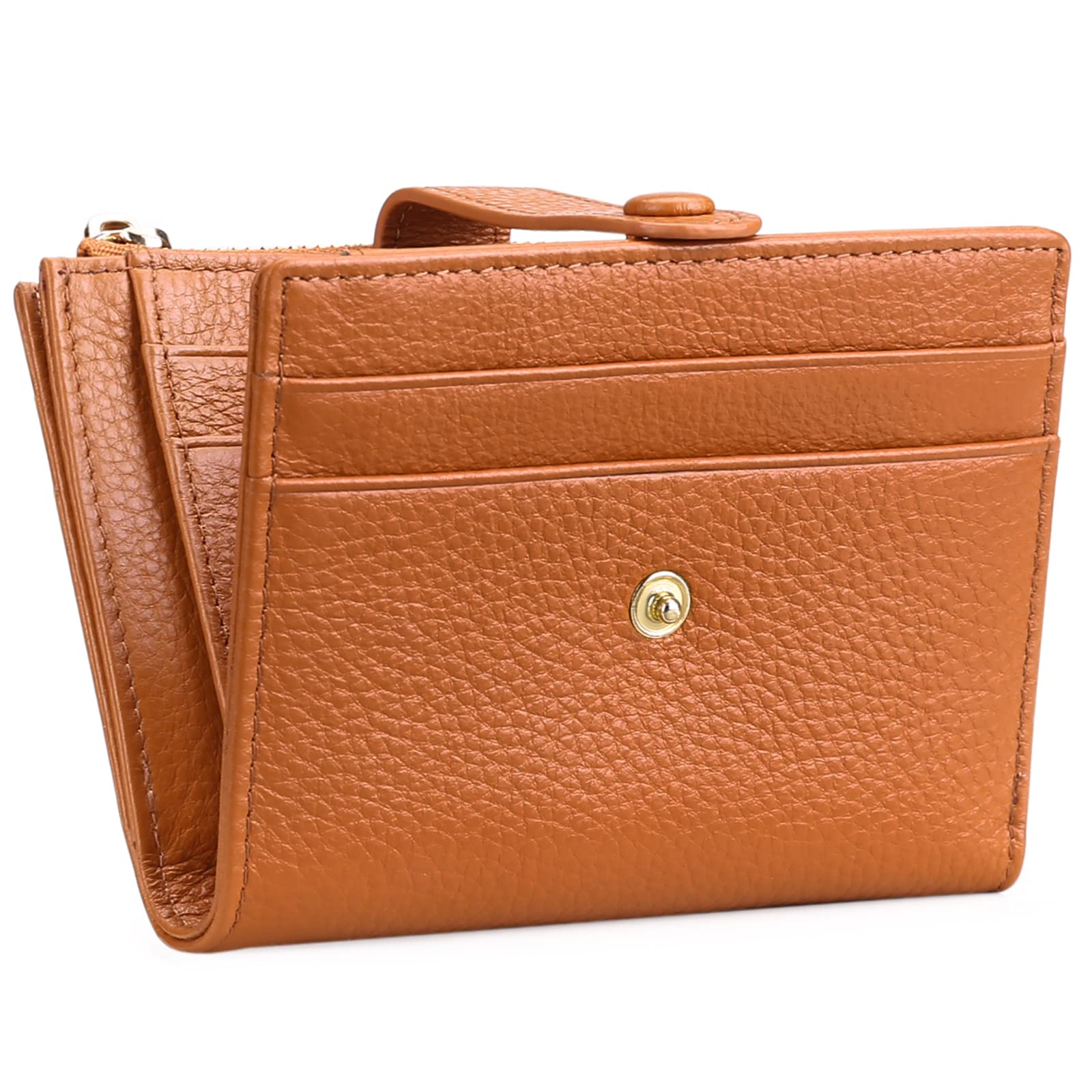 FALAN MULE Geldbörse Damen Klein Leder RFID-Schutz Kreditkartenetui für Frauen Geldbeutel mit Zipper Münzfach Portemonnaie