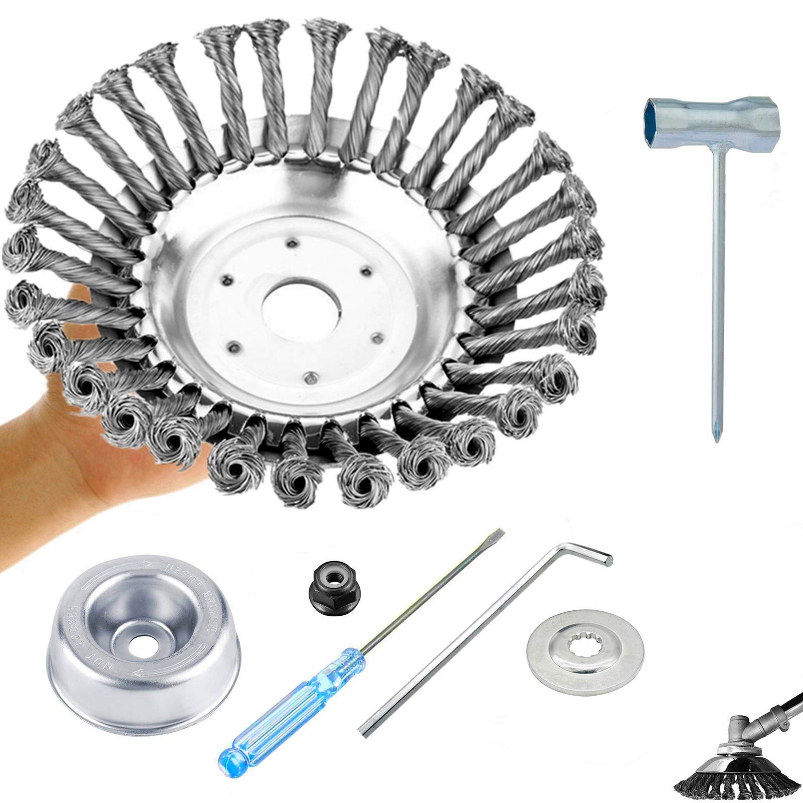 Buy GS Alderaul Upgraded 8 in Steel Wire Brush Cutter Trimmer Head Kit