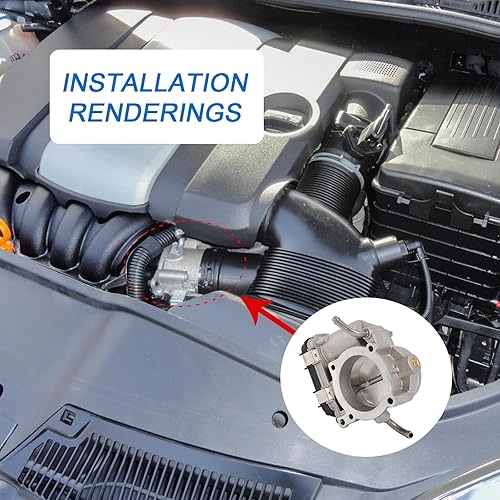 Miniatura 6 de Cuerpo electrónico del acelerador compatible con Volkswagen Beetle Rabbit 2006-2007, Bora Jetta 2005-2007 L5 2.5L Reemplaza# 67-4013 07K133062B