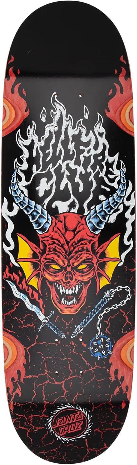 Santa Cruz Stranger Things Hellfire Club Flames 9.00in x 32.00in Skateboard Decks
