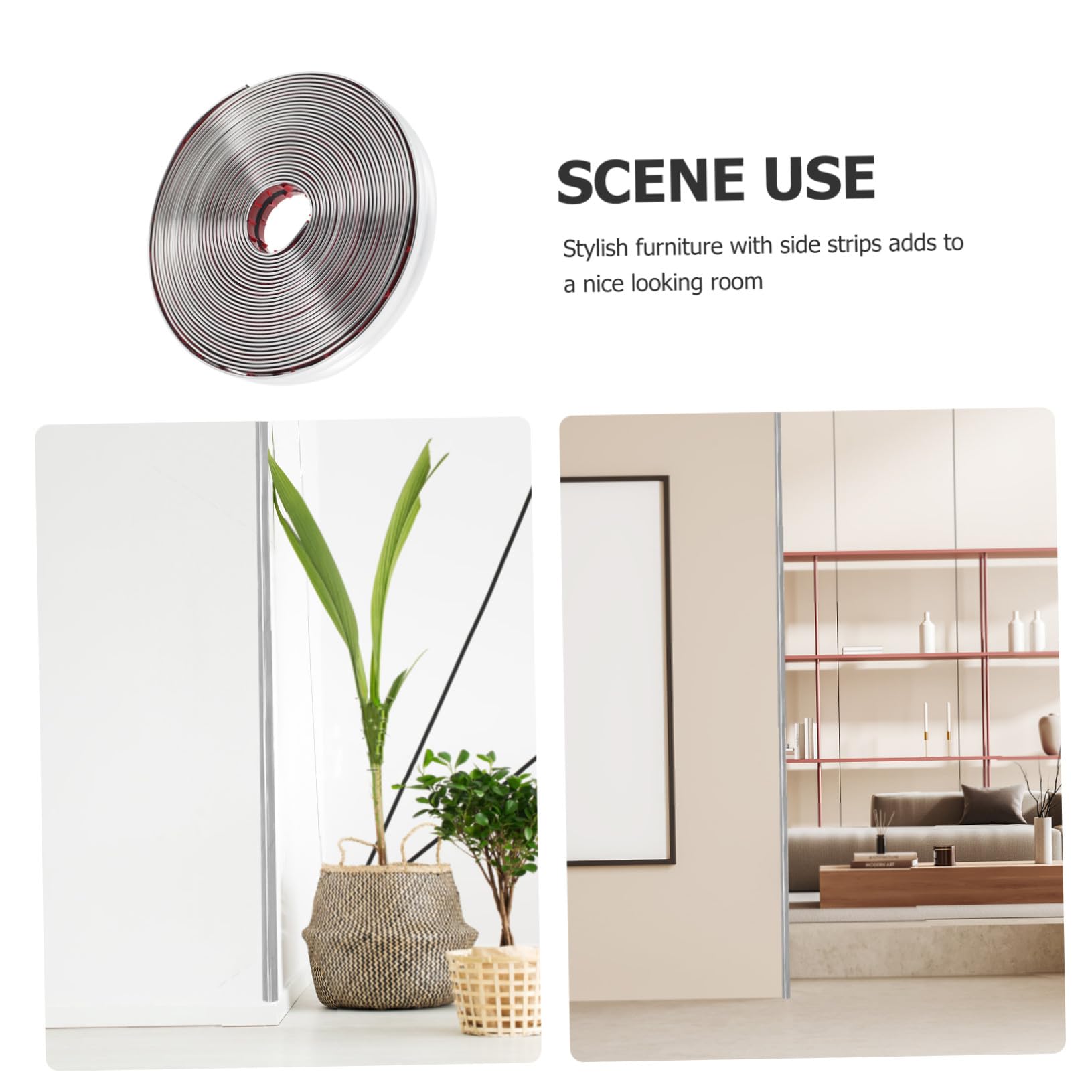 HOMSFOU Moldura de Esquina Flexible y Autoadhesiva de Pvc para Protección de Paredes, Decoración Elegante para Cocina y Sala de Estar, Fácil de Instalar sin Perforaciones
