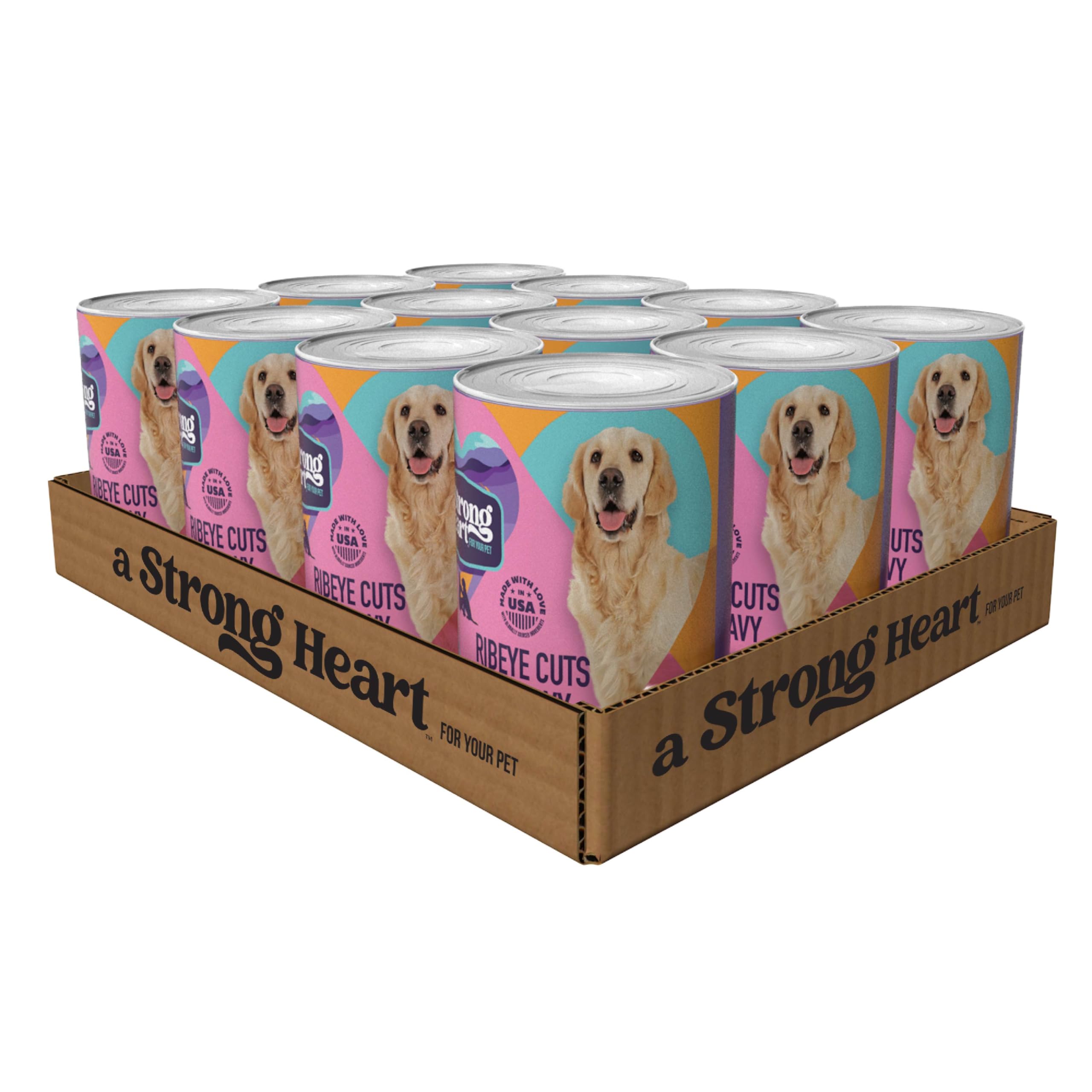 A Strong Heart Ribeye Flavor Cuts in Gravy, 13.2oz Cans, 12pk