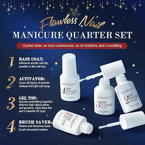 Miniatura 8 de AZUREBEAUTY Kit de polvo de inmersión para uñas, purpurina que cambia de color, 20 colores, efecto especial mágico, polvo de inmersión, conjunto