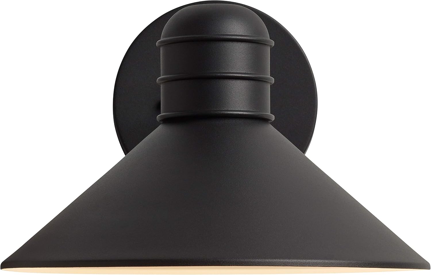 Amazon Brand – Stone & Beam Rustic Cone Indoor Outdoor Wall Sconce Fixture With Integrated LED Light - 7 x 9.13 x 10.25 Inches, Black