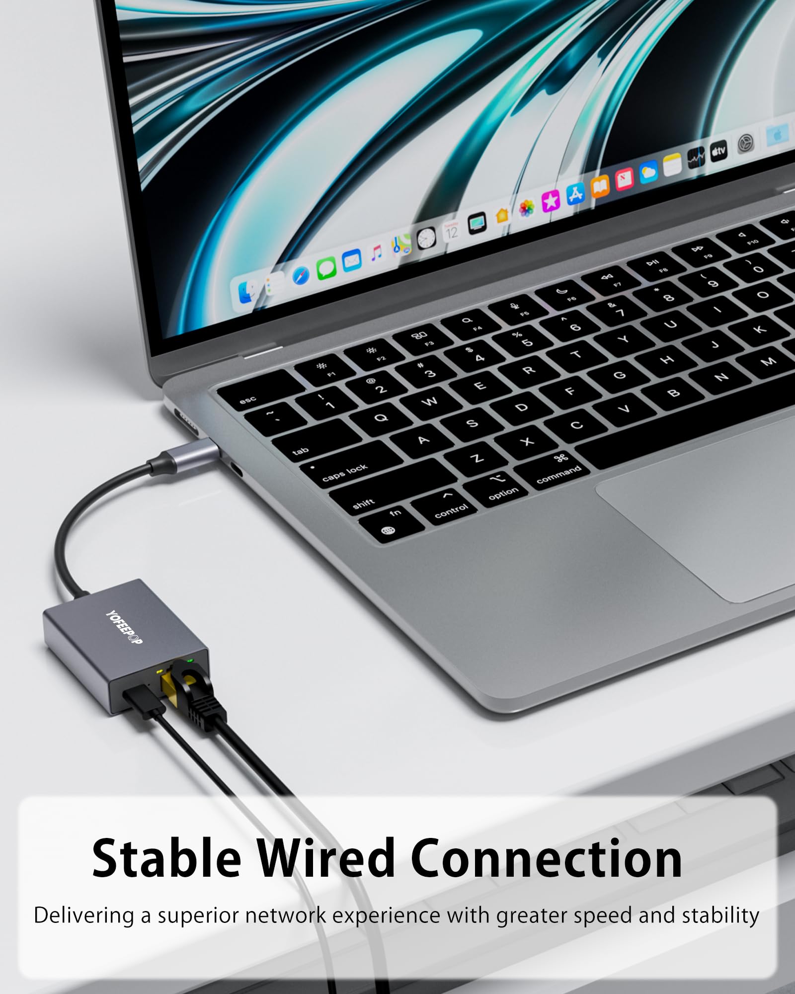 2in1 USBC to Ethernet Adapter, Ethernet Gigabit Adapter with PD100W Charging Port 1000Mbps RJ45 LAN Ethernet to USB C Compatible with iPhone 15/16/17,MacBook Pro/Air,iPad Pro,Mac — view 4