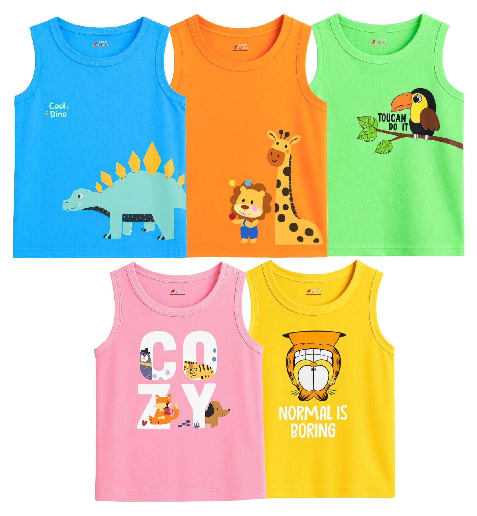 Baby Boys & Baby Girl Relaxed Fit Colour Printed Cotton Vest | Ganji | Banian | Baniyan | Kids Sando for Infant Newborn Toddler-image-27