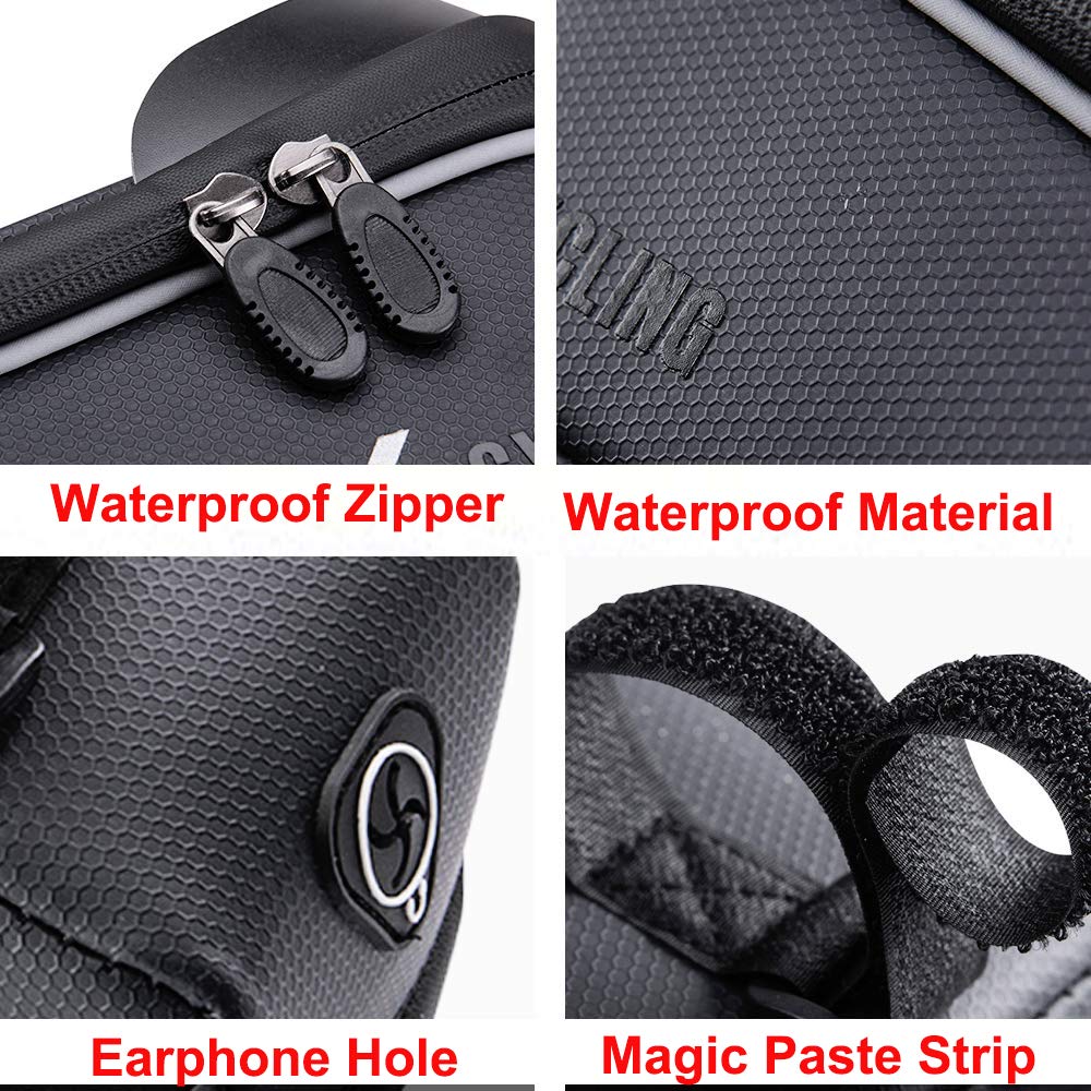 2-in-1 Waterproof Bike Bag - Frame & Handlebar Pouch With Phone Window (Fits Phones Below 6.9")