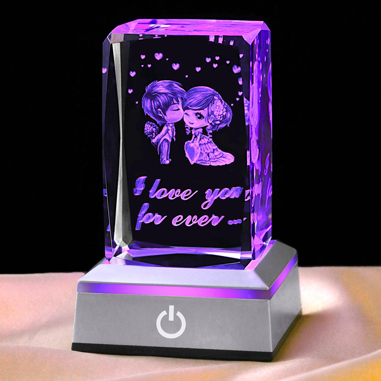 3D Sweetheart Crystal Nightlight,Gifts for Wife Girlfriend Her