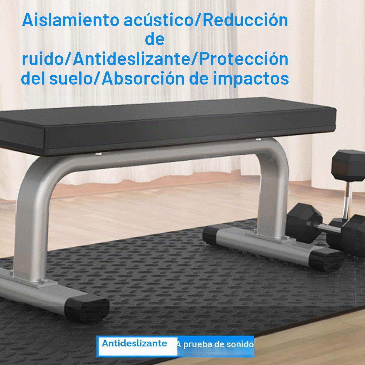 Alfombra para Cinta de Correr, Alfombrilla Protectora de Suelo, Alfombrilla de Caucho Antideslizante EVA con Reducción de Ruido, Esterilla para Equipos Gimnasio 200×100 cm