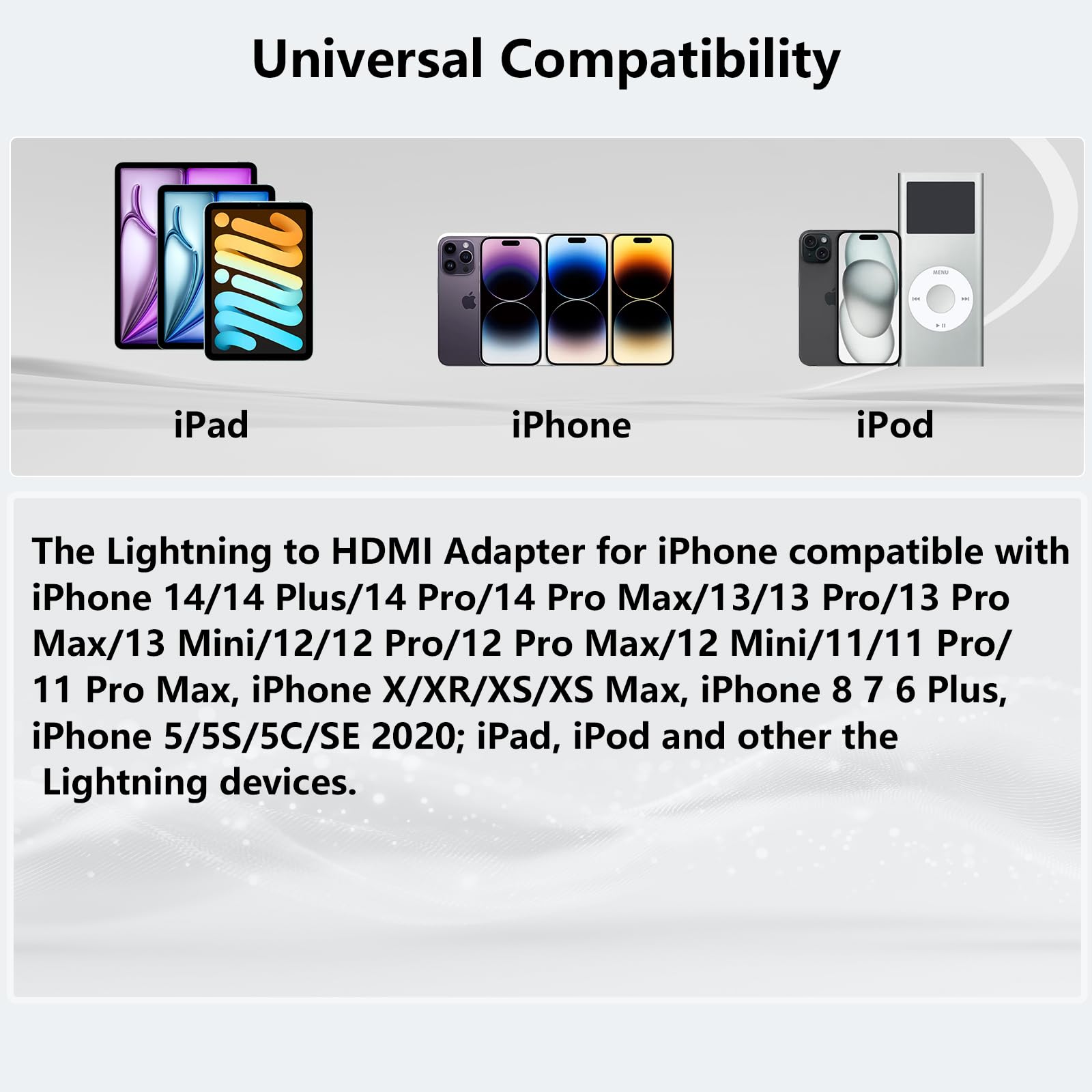 Lightning to HDMI Adapter for iPhone to TV, 1080P 4K@60Hz Video & Audio Sync Screen Converter Digital AV Adapter with Charging Port for iPhone 14 13 12 11 X 8 7 on HDTV/Projector/Monitor — Amazon image 6