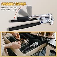 Vista 5 de Abridor de latas comercial, ICEKATl Abridor de latas manual de alta resistencia fácil para latas grandes con imán, manivela plegable con mangos