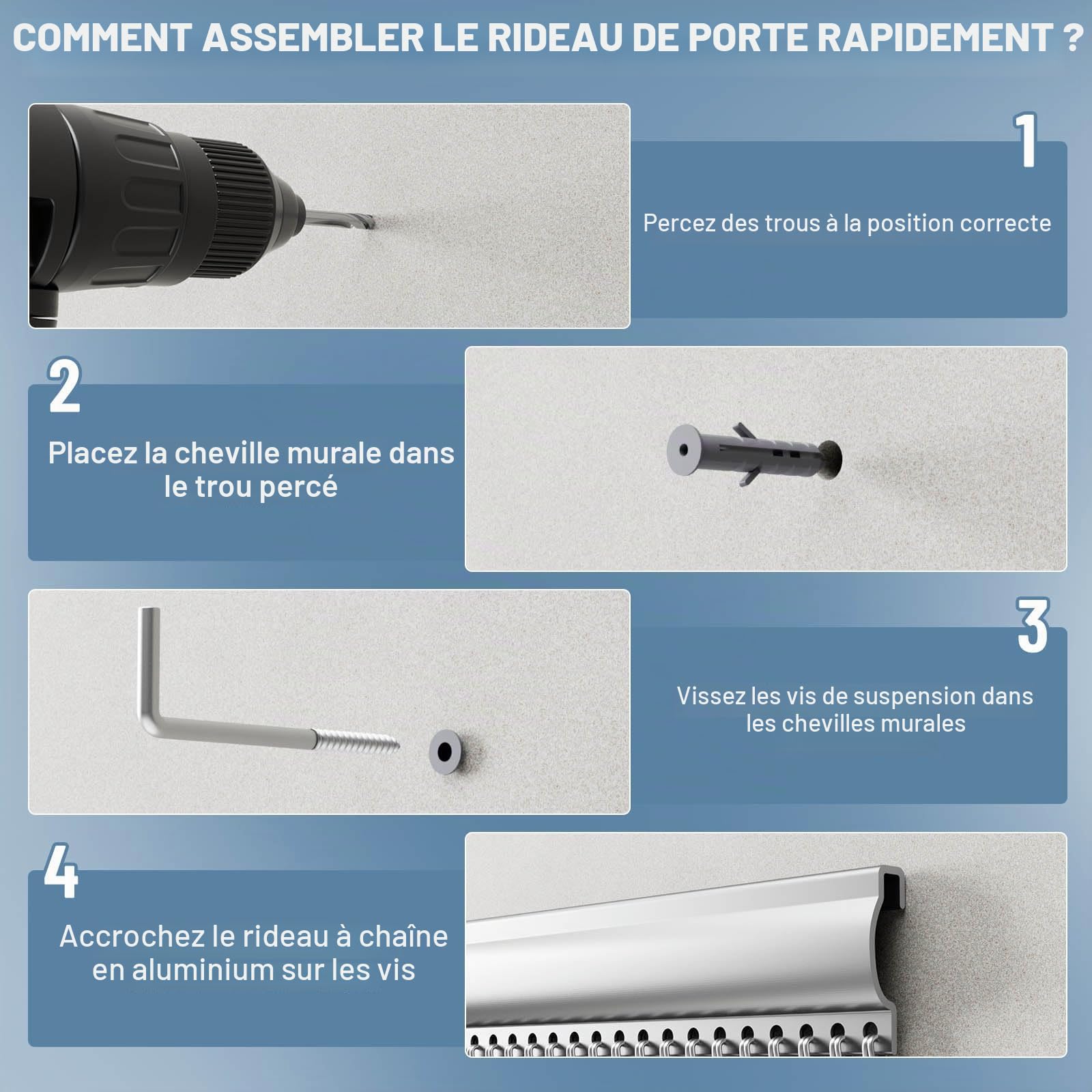Soontrans Rideau Anti Mouche pour Exterieure, Rideau de porte en Aluminium 90 x 210cm, Rideaux Anti Mouche, Moustiquaire Métallique, Rideau à chaîne pour Les Insectes, Les Mouches, Les Guêpes(argent)