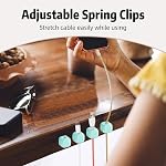 Magnetic Cable Clips Cord Organizer Holder, 6 Pack Adhesive Wire Holder Keeper Organizer USB Charging Cable Storage Holder for Home Office Phone Car Wall Desktop Nightstand Kitchen (Blue)