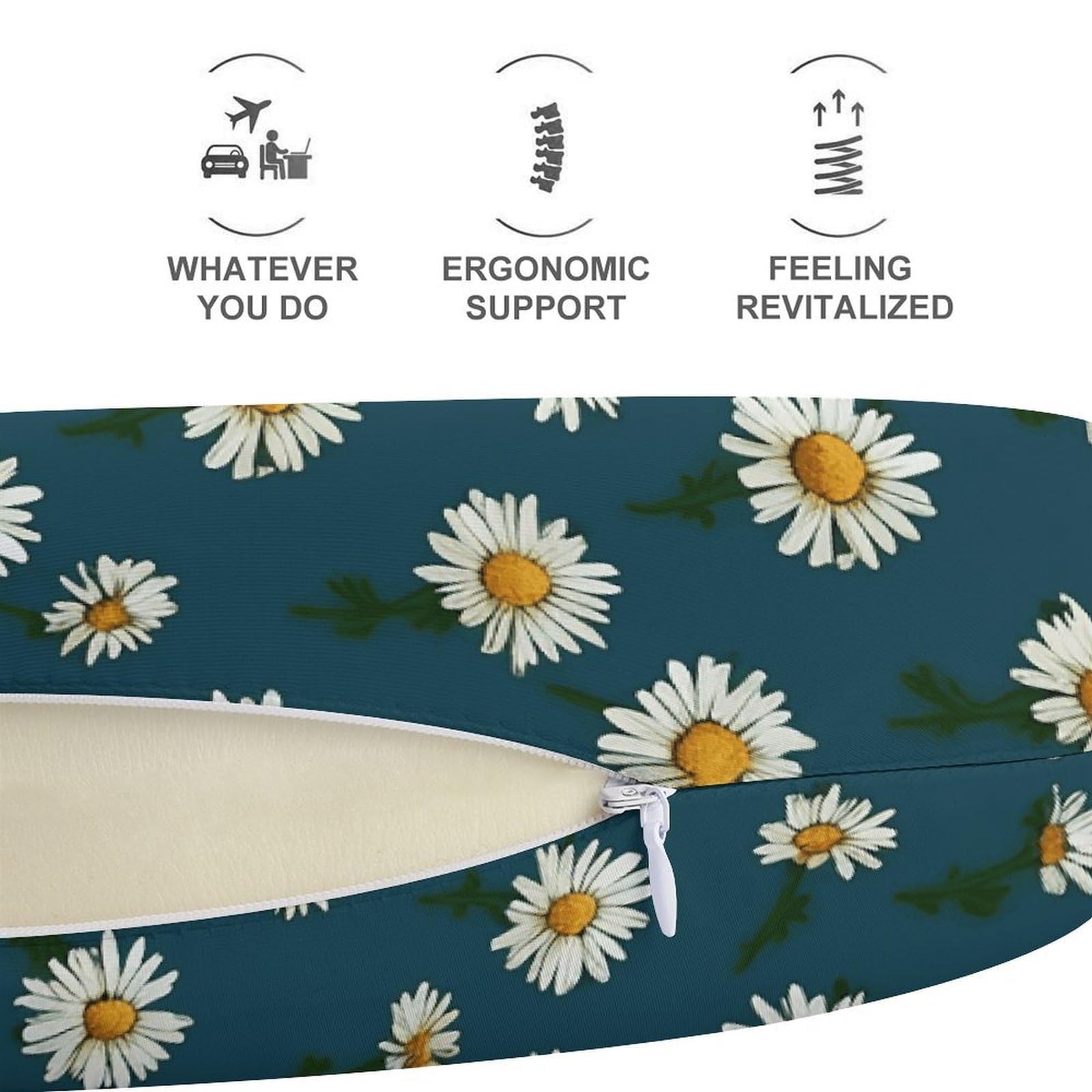 Almohada pequeña en forma de U, núcleo de almohada de espuma viscoelástica, cojín, proporciona apoyo para el cuello, almohada de viaje, adecuada para aviones, coches, hogares y oficinas.