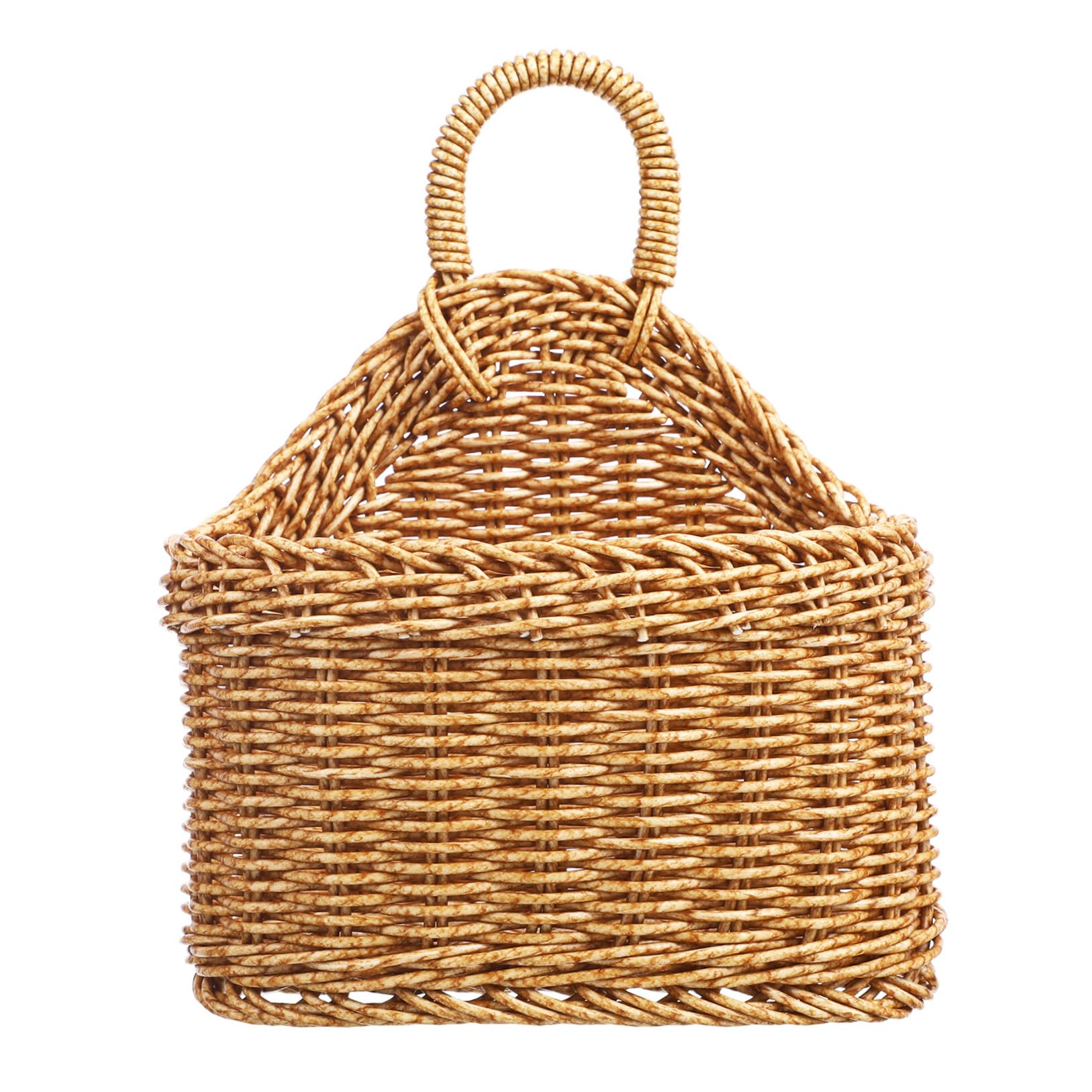 Cesta de almacenamiento colgante tejida a mano, organizador de pared para ajo y cocina