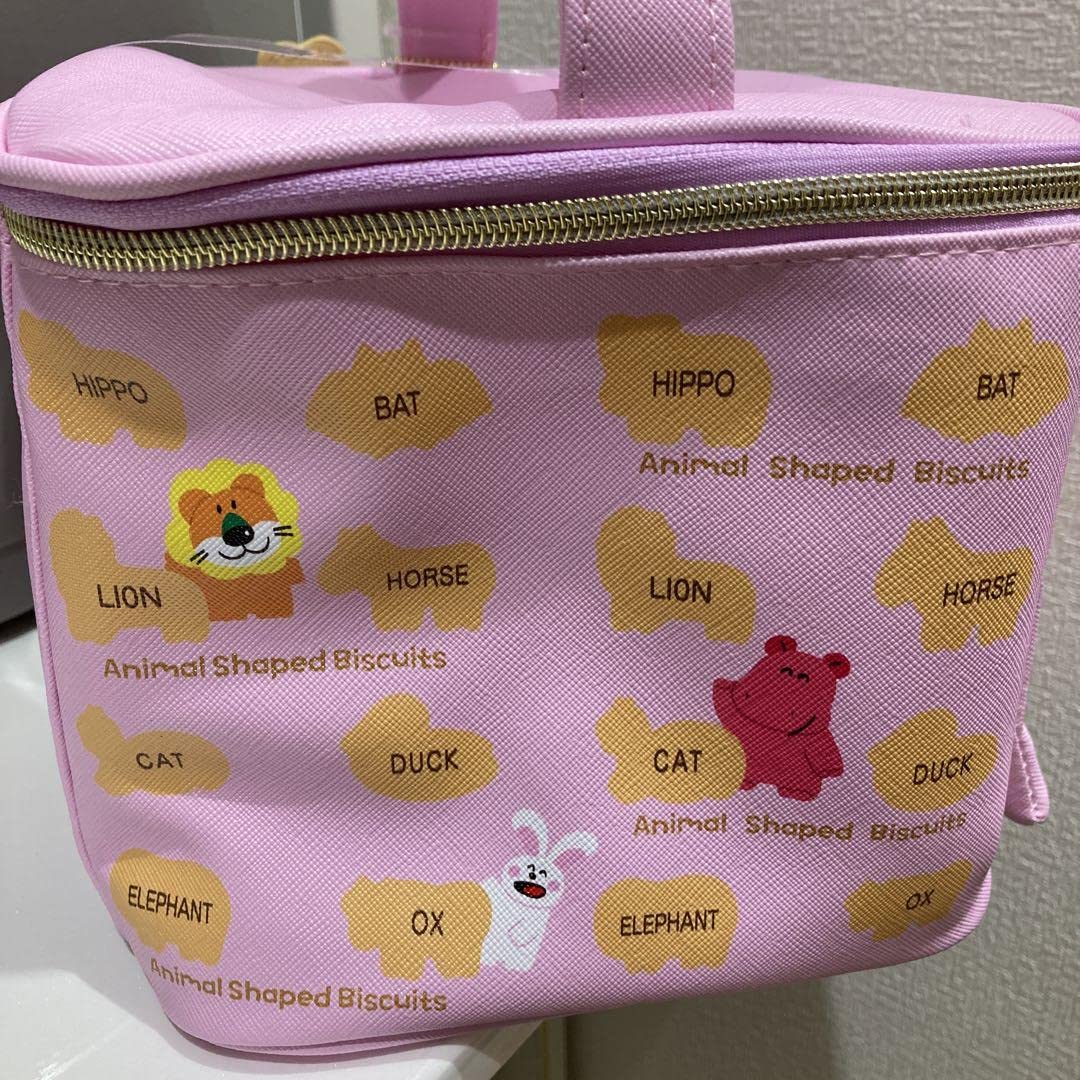 たべっこ動物　バニティポーチ　バッグ　可愛い　新品未使用 たべっ子どうぶつポーチ付きバニティポーチ (ブルー＆ホワイト