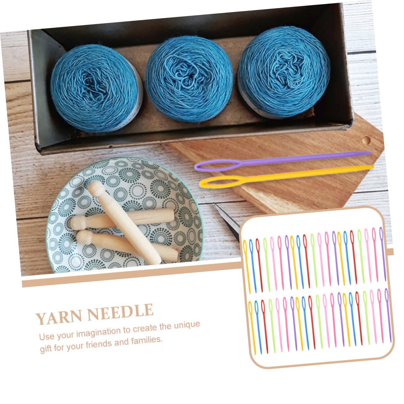 HOODANCOS Knitting Tools Set 1000pcs Plastic Yarn Needles Darning Needles for Boys and Girls Beginners