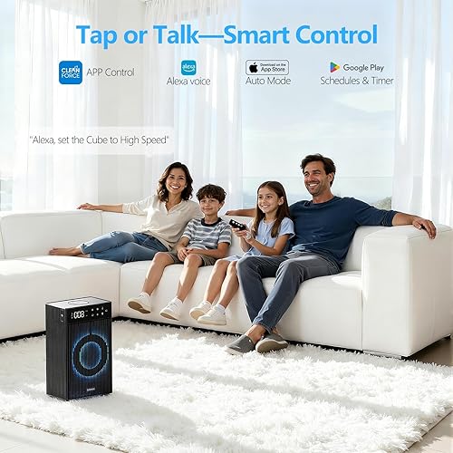 Miniatura 6 de CleanForce Cube - Organizador de escritorio 4 en 1 con purificador de aire, cargador inalámbrico, altavoz Bluetooth y difusor inalámbrico, para